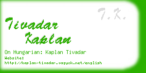 tivadar kaplan business card